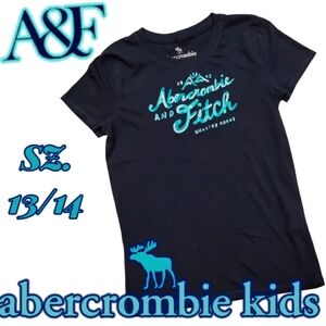 EUC Abercrombie Kids Nvy SS Stitched Logo Tee Sz.13/14